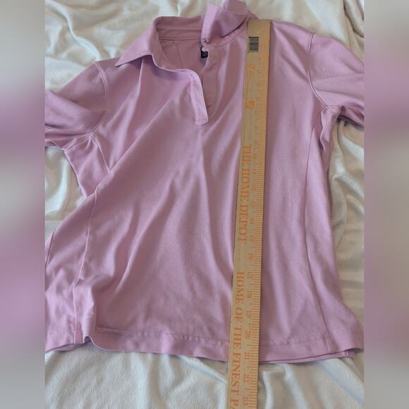 Adidas Golf Long Sleeve Pink Climacool Athletic Women's Polo Shirt V-neck, Sz S - Picture 12 of 12